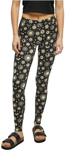 Urban Classics Women's Ladies Soft AOP Leggings Pants, Blacksun, XXL