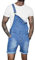 Oanviso Salopette Corta in Denim da Uomo Tinta Unita/Foro Strappato Jumpsuit con Cinturino Regolabile Casual Jeans con Tasche Comodo Salopette Classico Vintage Abiti da Lavoro A Blu Chiaro M
