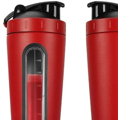 ZANHOG 700ml/28OZ BPA Free Stainless Steel Protein Shaker with Mixing Ball Leakproof Sport Water Bottle Gym Tumbler insulated water bottles metal water bottle water (Size : 601-700ml, Color : Red)