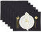 Esstischmatten Set von 6 Baumwollküchen -Placematen Reversible Abendessen 13x19 Zoll schwarz