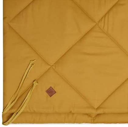 Fun with Mum Kinder Bodenmatte für Tipi-Zelte Spielbodenmatte tragbar für Innen - oder Außenbereich Spieldecke Kinderteppich Steppmatte 105 x 105 cm - Mustard