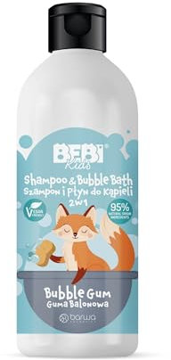 Barwa Bebi, Shampoo und Badelotion 2in1 Bubble Gum, 500 ml - Langes Haltbarkeitsdatum!