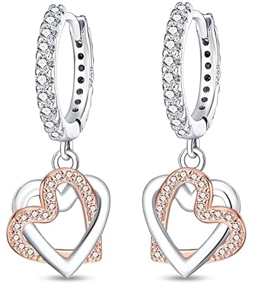 KUNSIR Silber Ohrringe für Damen Ohrringe, 1 Paar 925 Sterling Silber Ohrstecker Hypoallergen für Frauen und Mädchen EAR1