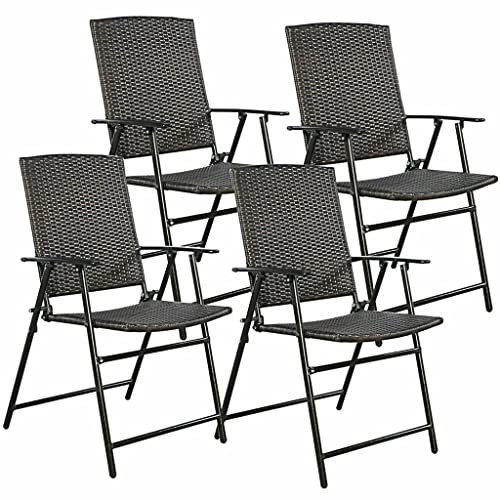 EyeWeb Bürostuhl, Gaming-Stuhl, Computerstuhl, 4-teilig, braun, Klappstuhl, Möbel, für draußen, drinnen, Camping, Garten, Pool Hopeful