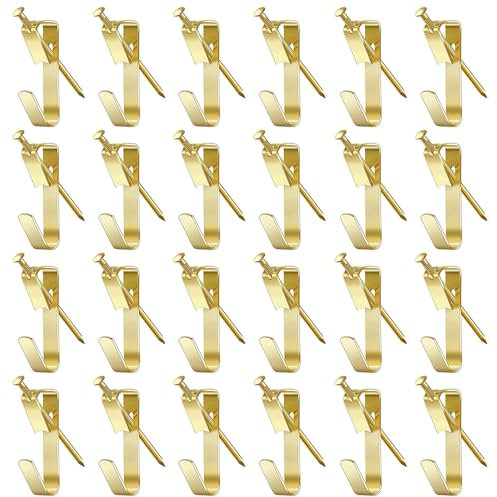 Ganchos resistentes para cuadros, paquete de 50 ganchos para colgar cuadros, ganchos de pared con clavos, ganchos para cuadros, ganchos para colgar marcos de fotos, espejos y pinturas (30 libras)