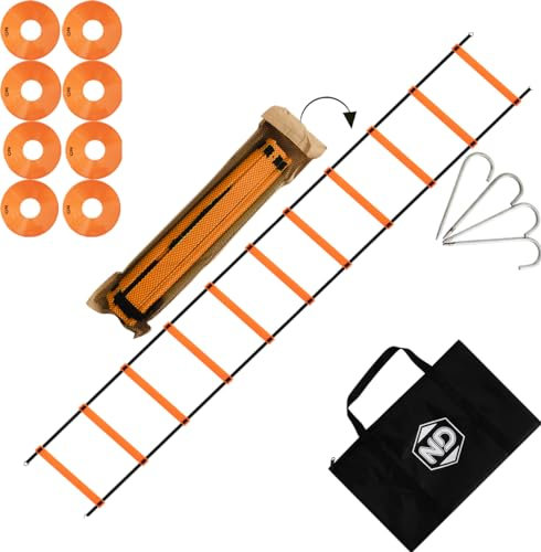 ND Sports ND Speed Agility Football Training Exercise Ladder Kit With Drill Cones Pegs