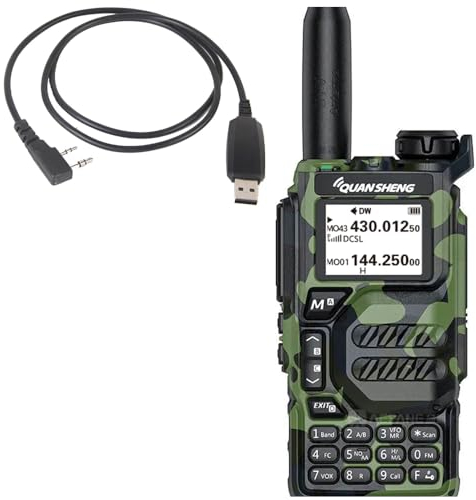 Quansheng UV-K5 Camouflage Tarnmuster Tragbares Dual-Band Zweiwege-Funkgerät (VHF/UHF) 5W FM Walkie Talkies w/USB Programmierkabel