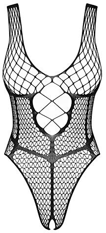 Selente Love & Fun Ensemble de lingerie séduisante pour femme composé de body/ouvert et de bandage pour les yeux en satin, fabriqué dans l'UE