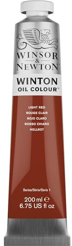 Winsor & Newton 8840593 Winton, feine hochwertige Ölfarbe - 200ml Tube mit gleichmäßiger Konsistenz, Lichtbeständig, hohe Deckkraft, Reich an Farbpigmenten - hell Rot