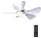 Shanggu Ventilatore da soffitto con illuminazione e telecomando – Moderno ventilatore piatto da soffitto con 5 ali reversibili e luce LED dimmerabile bianco