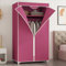 HVDBEYASA Armoire en toile pliable pour chambre à coucher, armoire ouverte pour chambre à coucher, petite armoire pour petites pièces avec étagères (rose)