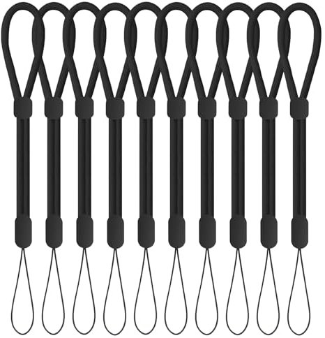 FgofhFu Phone Hand Wrist Strap Lanyard for Cellphone,Mobile Phone,Camera,GoPro, PSP, Flashlight,Keys, Keychains, USB Flash Drives and More Device (Black 10Pcs)
