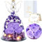Cadeaux de Roses Eternelles pour Femmes, Cadeau Femme Roses Préservées dans des Figurines d'ange en Verre, Anges de Fleurs pour Maman Grand-mère, Epouse, Sœur, Petite Amie (Violet Clair)