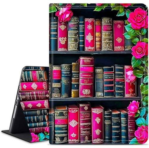 Dikoer for Microsoft Surface Go 4 10.5 Inch/Surface Go 3/2 / Go 10 Inch Tablet Case, Slim Kickstand Stand Leather Smart Cover with Auto Wake/Sleep, Pink Library