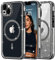 Ethanger for Magnetic Glitter Phone Case for iPhone 13, Sparkling Rhinestone Border with Removable Glitter Insert Compatible with MagSafe Girly Women Cover for iPhone 13, Black
