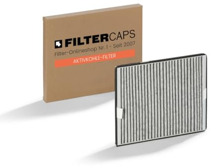 FILTERCAPS Activated Carbon Filter Compatible with Miele Cooker Hoods DKF 12-P Odour Filter with Activated Carbon, Dimensions: 287 x 242 x 20 mm