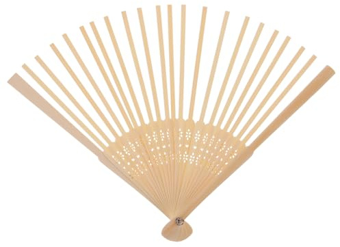 DOITOOL 8.27 Inch Portable Bamboo Folding Fan Frame DIY Handheld Fan Making Kit Blank Folding Skeleton Accessories for Crafting Decoration