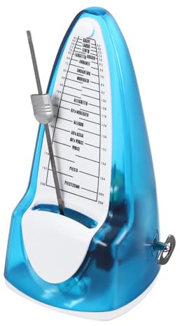 QUARKZMAN Mechanisches Metronom Hohe Genauigkeit Professioneller Musiktimer Universelles Musikmetronom Für Piano Gitarre Violine Ukulele Spieler Transparent Blau