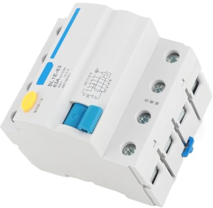 YDuupxe BL1E 63 63A RCCB-Fehlerstromschutzschalter, 230 V, 30 MA, 6 KA Schaltvermögen, mit Leckage-Überlast-Kurzschlussschutz, für die Ländlicher Netzwerke in der Haustechnik