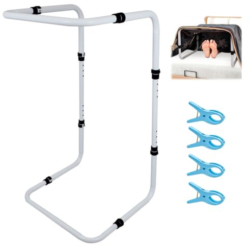 Blanket Lifter for Feet, Adjustable (65-84.5cm) Height Blanket Lifters for Foot of Bed, 136kg Max Load, Anti-Infection Sheet Lifter for Foot Toes Leg Knee Ankle Bed Cage for Legs