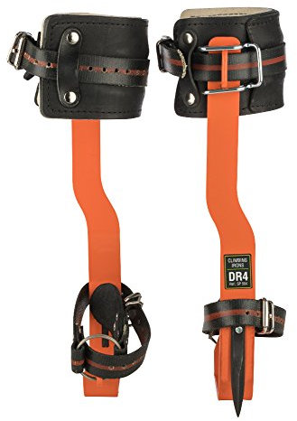 Treeup Steigeisen DR-4 Baumsteigeisen Kletterhilfen Forstzubehör (neon orange)