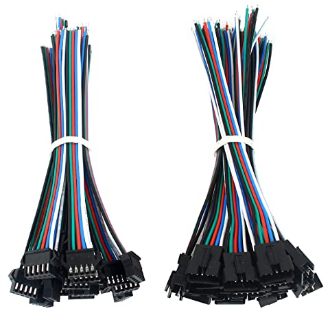 VIPMOON 20 Paare JST SM 5PIN Stecker Männlich zu Weiblich EL Draht Kabel Stecker Adapter 5 Polig für LED Streifen