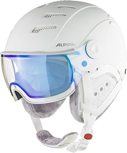 Alpina Jump 2.0 V - Sicherer, Stoßabsorbierender & Individuell Anpassbarer Skihelm Für Erwachsene, White-White matt, 59-61 cm