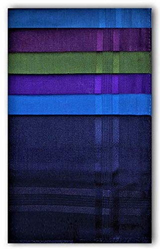 100% Cotton Pack of 6 Mens Premium Handkerchiefs 43cm x 43cm