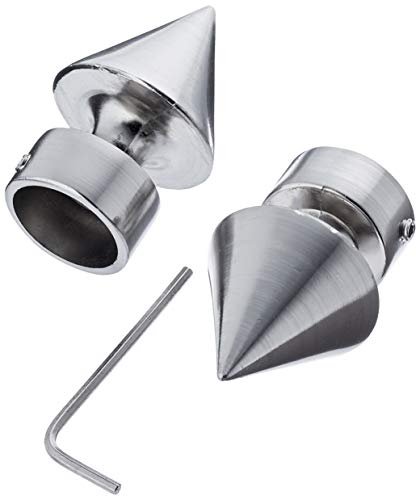 Gardinia Spitze, 2 x Endstück, Metall, Edelstahl-Optik, für Gardinentechnik Ø 19 mm