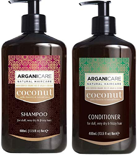 Duo Arganicare Argan- und Kokosnuss-Shampoo – 400 ml + Argan-/Kokosnuss-Conditioner 400 ml (Set mit 2 Produkten)