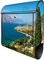 banjado® Design Briefkasten personalisiert Gardasee 38,5x46,5x13cm & 2 Schlüssel - Briefkasten Stahl schwarz Zeitungsfach pulverbeschichtet - Postkasten A4 Einwurf inkl. Montagematerial