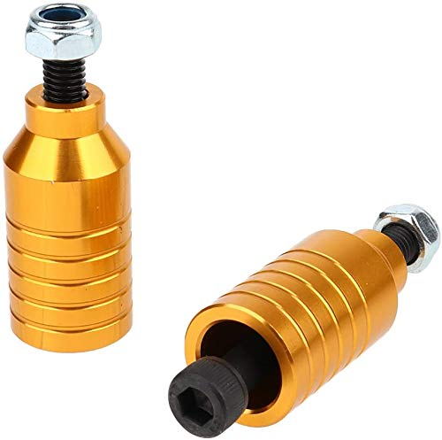 Tuoservo Stunt-Scooter Pegs Set mit Stahl-Achsbolzen Scooter Montagezubehör 2 Stück (Gold)