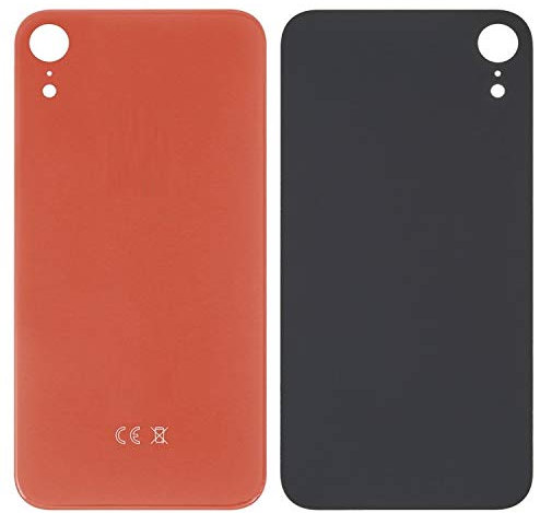 Coque arrière de rechange pour batterie compatible avec iPhone XR (orange, pas besoin de retirer le verre de l'appareil photo, grand trou)