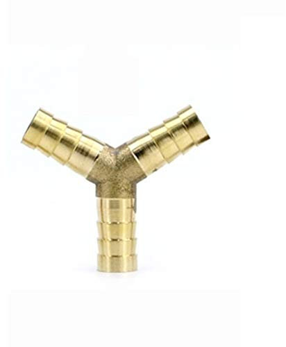 Geeyu ZHaonan- Messingschlauch, T-Stück Y-Kreuz 2/3/4 Way Montag Splitter, 4 5 6 8 10 12 14 16 19 25 mm Schlauchkupplung Messing Hosetail gerade Winkel, Wasserschlaucharmaturen