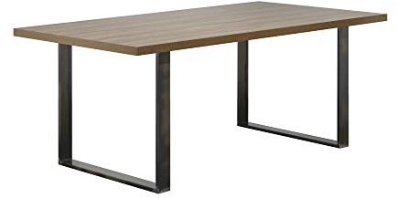 MOG CASA Mesa de Comedor Macon 180x100 cm Mesa de Cocina, Madera y Patas en Metal (Nogal + Industrial)
