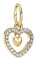 PANDORA People Funkelnder Doppelherz Charm-Anhänger aus 14 Karat Gold 2 x 10,6 x 12,5 mm (T/H/B)
