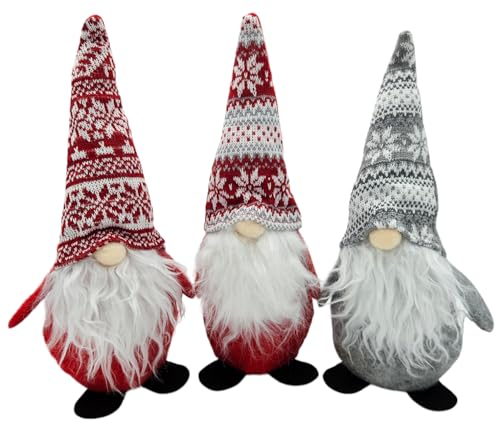 Meinposten 3X Wichtel aus Filz Weihnachtswichtel Weihnachtsdeko Türstopper Figur Zwerg 30 cm