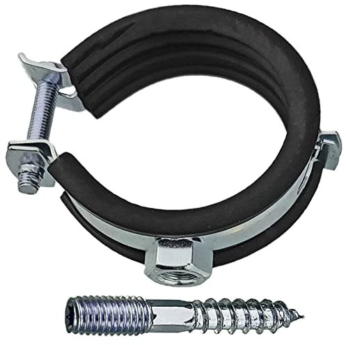 Qualitäts Rohrschellen mit Schallschutz und Stockschraube | Spannbereich 10-116 mm | Stahl verzinkt | Wunschgröße und Menge einfach auswählen >>> 3 Zoll = 87-92mm Durchmesser | 5 Stück