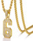 U7 Fußball Glücksnummer Anhänger für Herren Jungen Nummer Halskette Ziffer 6 Anhänger mit Zirkonia Zahlen Iced Out Necklace Nummer Kette Gold Halsschmuck Glücksanhänger Modeschmuck für Vatertag