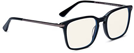 Bollé Safety PRBCHIC108 CHICAGO Contrabrille Clear PC Lens PRB420 Technology, Blue Light Blocker, Black Acetate Frame and Gunmetal for Men