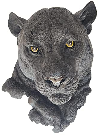 Tier-Statue Wandmontierte Wildtier-Skulptur, Animal Head Statue, Moderne Tier-Statue, Harz-hängende Wildtier-Skulptur für Bar Restaurant Schrank Ornamente Heimdekoration Panther