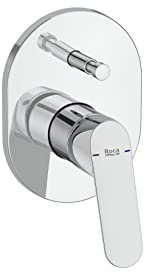 Roca A5A0A25C00 Mezclador Empotrable Baño-Ducha, Coleccion Alfa, Cromo