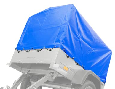 UNITRAILER Bâche Haute Bleue 150x106 cm pour Remorque Garden Trailer 150 Kipp, Hauteur 80 cm Imperméable avec Cordon Élastique pour Protection du Chargement