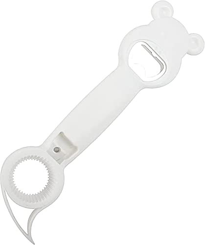 4 in 1 Beer Bottle Opener,Multifunction Jar Can Beer Bottle Opener (White)