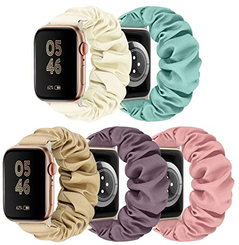 Bracelet chouchou pour Apple Watch Series 9 8 7 6 5 4 3 2 1 SE, 38mm/40mm/41mm Small-Size, Coton, Pas de gemme