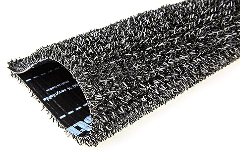 CSN Astro Turf Fußmatte | Eingangstürmatte | Fußabtreter für Innen und Außen | Polyethylen Bürstenmatte | Kunstrasen Wetterfest Matte | Antrazit/Silber/Braun/Grün (Schwarz, 55 x 90 cm)