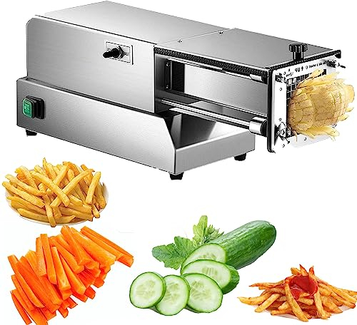GBHJJ Coupe-Frites électrique, Machine de Coupe de Frites Multifonctionnelle pour Couper des légumes et des Fruits, Professionnel avec 8/10mm/12mm Lames en Acier Inoxydable Coupe,12mm