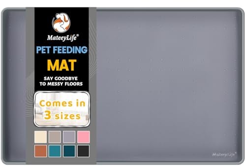 MateeyLife Napfunterlage Katzen, Napfunterlage Hund Groß, Hundenapf Kleine Hunde, Silikon Unterlage Hundenapf Grosse Hunde, rutschfeste Unterlage Katzennapf, Katzen Futternapf Unterlage, 45 x 30 cm