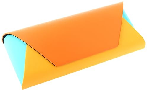 Farbenfrohes Brillenetui aus Kunstleder mit Magnetverschluss in Türkis/Orange