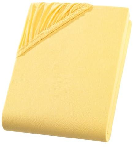 Visaggio Classic Spannbettlaken 100% Baumwolle Jersey Spannbetttuch Bettlaken Betttuch Farben Größen wählbar 90x200 cm - 100x200 cm
